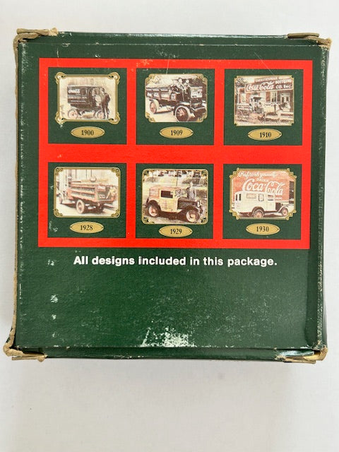 Vintage Coca-Cola Six Assorted Metal Coasters Delivery Trucks (1990)