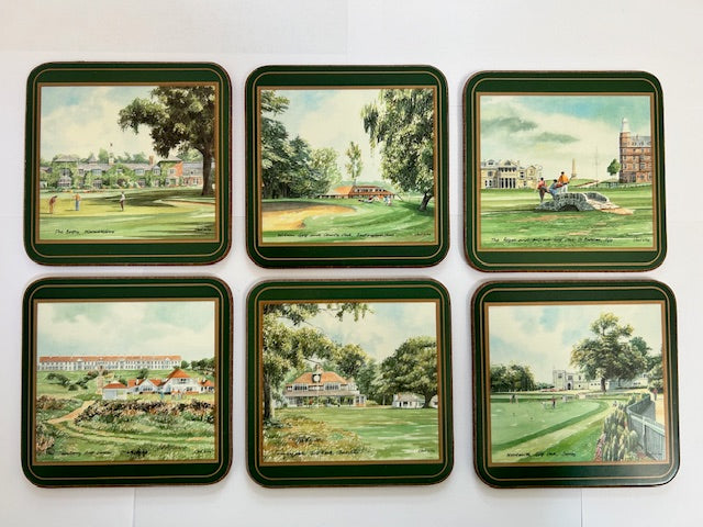 Vintage Pimpernel Coasters Championship Golf Set of 6