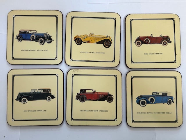 Vintage Pimpernel Coasters Classic Cars Set of 6