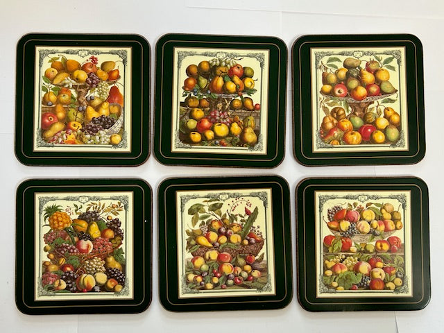 Vintage Pimpernel Coasters Classic Fruit Set of 6