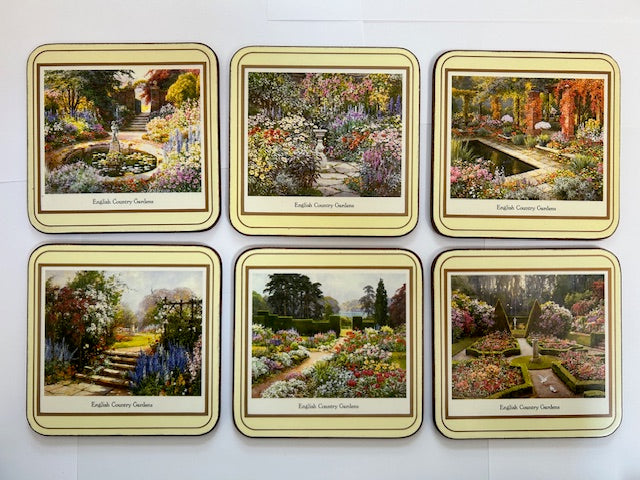 Vintage Pimpernel Coasters English Country Gardens Set of 6