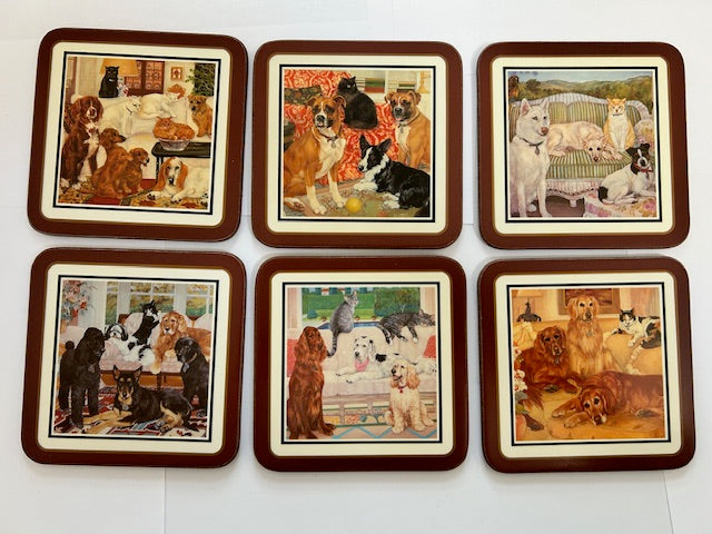 Vintage Pimpernel Coasters Members of the Family Set of 6