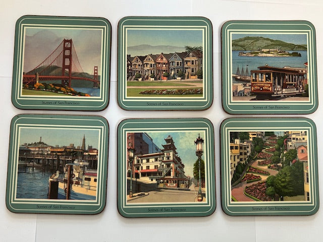 Vintage Pimpernel Coasters San Francisco Scenes Set of 6