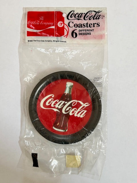 Vintage Coca-Cola Metal Coasters Set of 6 Different Designs (1993)